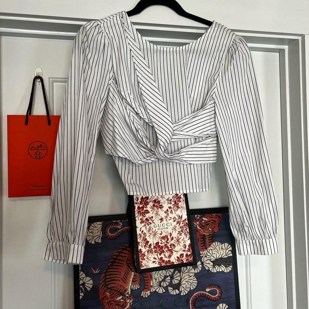 ASTR Striped White Top